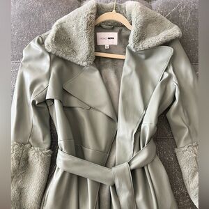 Sage leather trench